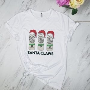 Santa Claws Cute Holiday Christmas Tee Shirt‎